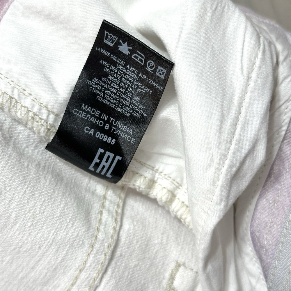 Isabel Marant Etoile Corfy Trousers White Bleached Tie Dye Denim Cotton Jean 36 - Picture 13 of 13